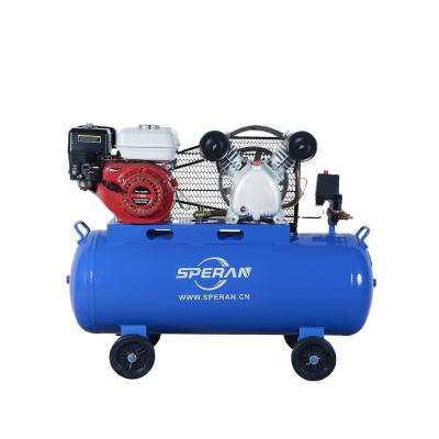 China G2065 lubricated pump 4KW 5.5HP 100L 150L belt drivengasoline motor air compressor for sale