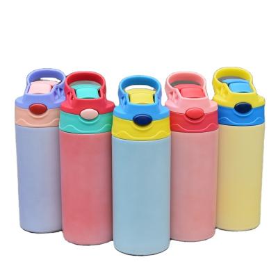 China USA Warehouse 12oz 350ml Viable Kids Water Bottles Mixed Glow Upright Tumbler in Sun UV Light and in Dark for sale