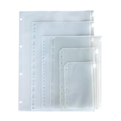 China Wholesale A5 A6 A7 Waterproof Plastic PVC Envelope Folder Document Zipper Security Zipbag Waterproof Plastic Bag With Zipper Lock And Ring Holes for sale