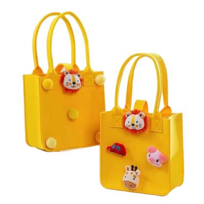 China Factory Directly Wholesale Felt Kids Felt Cute And Durable Outing Bag Handbag Set Fashion Portable Felt Handbag for sale