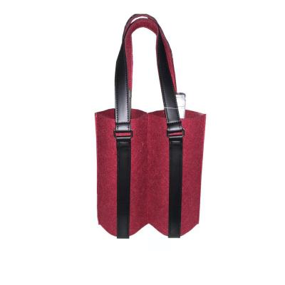 China Hot Felt Wholesale Good Quality Custom Felt Red Wine Tote Bag Stain for sale