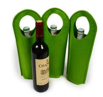 China Promotional Good Quality Professional Wine Bag Fashion Shopping Bag Felt Red Wine Bag for sale