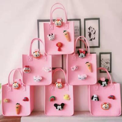 China Ladiesfashion Felt Handbag Felt Tote Bag Leisure Felt Cloth Bag Purse Shopping Set for sale