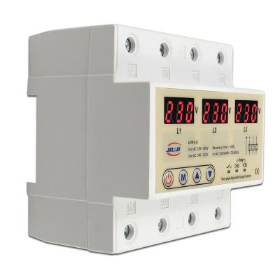 China Three Phase Voltage Protection Adjustable Over And Under Voltage Protector 3 Phase Automatic Recovery Protection Device Reset 63A Asy 220V 380V for sale