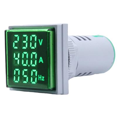 China Cymometer AC Voltmeter Ammeter 3 in 1 Digital LED Voltage Frequency Meter Current Light 60-500V 100A 20-75Hz AD16-22FVAH for sale