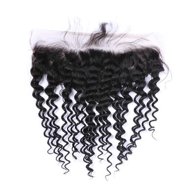 China Amazing Virgin Brazilian Hair Lace Closure 100% Top Quality Curly Water Wave Hair Lace Headbands for sale