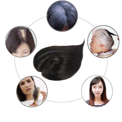 China Cheap Natural Custom Toupee Topper Women Toupee Remy Hair Topper With Bangs Brazilian Real Hair Wholesale for sale