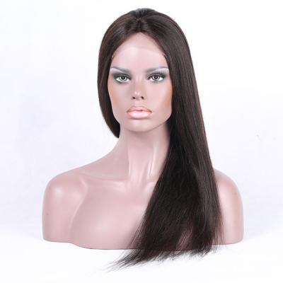 China 130% Density Silky Straight Human Hair Wig With Baby Hair Lace Front Wig For Women Cuticle Aligned Knot Bleached Virgin Hair Wig for sale