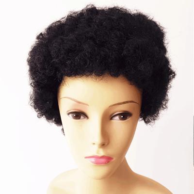 China Machine Made Straight Wig Vendors Dangle Short Afro Curly Brazilian Hair Lace Wig For Black Women Color for sale