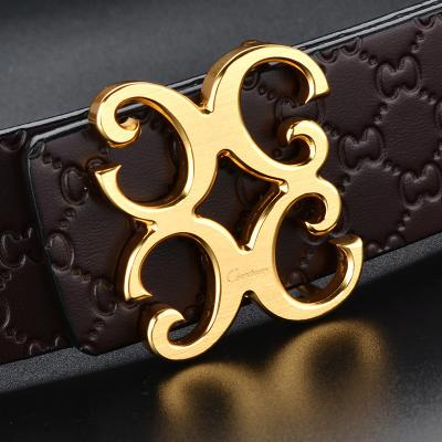 China High Quality Mens Sliding Buckle Belts Popular New Style Mens Genuine Cowhide Leather Belt for sale