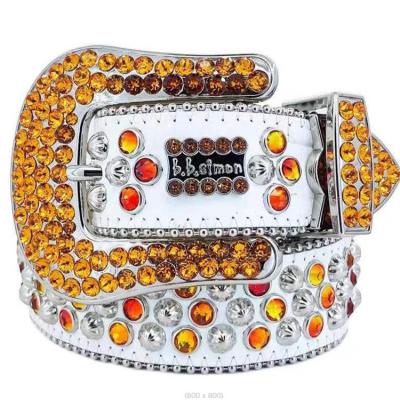 China High Quality Designer Bling Bling Rhinestone Belt Custom Women Men Western Cowboy Crystal Studded Leather Diamond Belt For Jeans Belt for sale