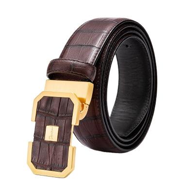 China High Quality Factory Price Smooth Buckle Belts Fasten Custom Designer Genuine Cowhide Men's Leather Belt Ribbon Genuine Leather Belts for sale