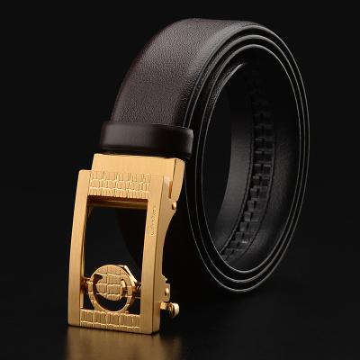 China High Quality Factory Logo Full Grain Italian Cowhide Leather Copper Custom Belt Automatic Buckle Belt For Men for sale