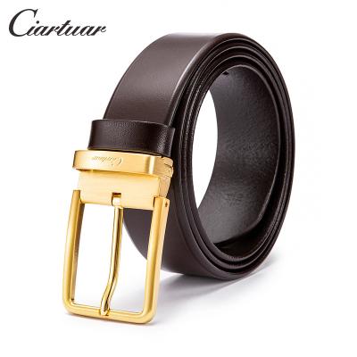 China 2020 Famous Brand New Ciartuar Designer Brand Belt Pin Buckle Italian Cowhide Leather Belt High Quality For Men Dress Belt for sale