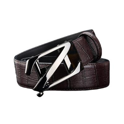 China High Quality Quilted Mens Boys Cafe Fashion Genuine Leather Belts For Men for sale