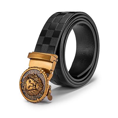 China High Quality Genuine Mens Ratchet Black Genuine Leather Automatic Belt For Men for sale