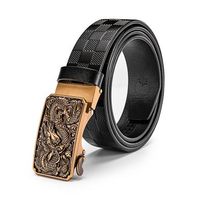 China High Quality Genuine Cowhide Ratchet Dress Belt Business Dress Leather Belts For Men for sale