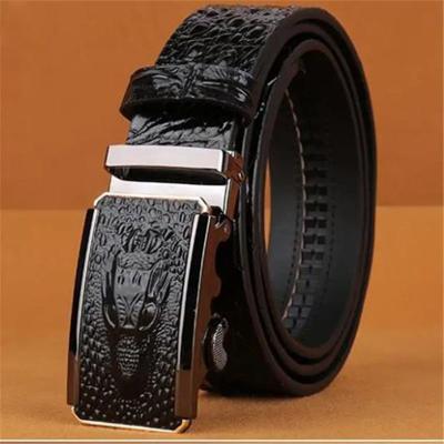 China Fashion.Casual.Business Luxury Crocodile Leather Designer Custom Automatic Buckle Genuine Leather Belts For Men Italian Cowhide Leather Belt for sale