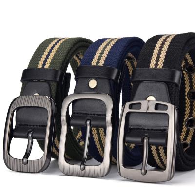 China High quality Amazon factory wholesale custom made elastic nylon belt with alloy buckle fashion fabric belts for unisex for sale