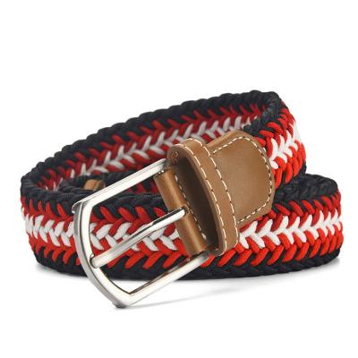 China High Quality Customized Wholesale High Quality Polyester Knitted Elastic Braided Men's Rope Fashion Cloth Casual Belt for sale