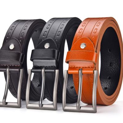 China High Quality PU Leather Belt Men With Custom Logo Pin Alloy Buckle Belts For Jeans for sale