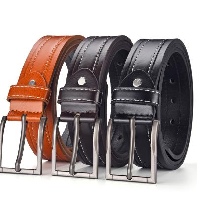 China High Quality PU Leather Belt For Men Belt Synthetic Alloy Pin Buckle Custom Belt Belt for sale