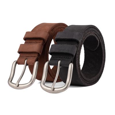 China Latest High Quality Handmade Custom Design Pin Buckle Genuine Leather Men Golf Belt For Pants for sale