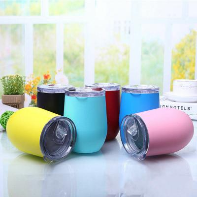 China Disposable High Quality Multi Color Black Coffee Mug Egg Shape Insulated Stainless Steel Cup Tumbler for sale