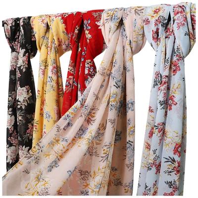 China Muslim Chiffon Printed Women's Ethnic Chiffon Hijab Scarf Long Other Scarves For Women for sale