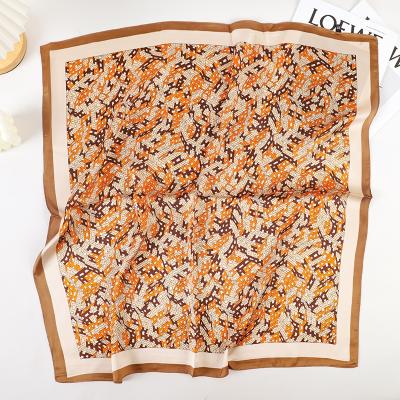 China Square High Quality Silk Like Fashion Pattern Large Size Satin Breathable Lightweight Square Headscarf And Neckscarf For Women for sale