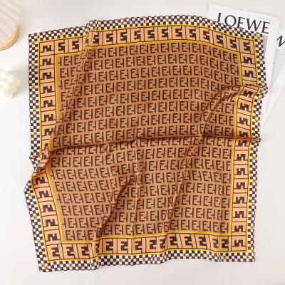 China New Simulation Square Female Silk Scarf Fashion Wild Small Square Towel Printing 70cm Square Towel Scarf for sale