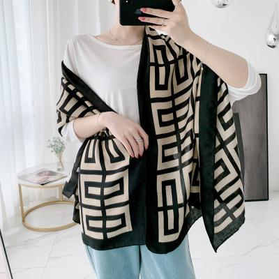 China Luxury custom made cotton canvas summer scarf shawl beach cotton korean styles high wholesale ladies from manufacturer for sale