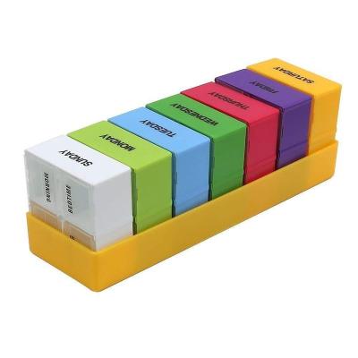 China 2020 OEM CUSTOM Deep Weekly 2 Compartments Per Day Pill Organizer / Pill Box / Pill Box ST1807-3 for sale