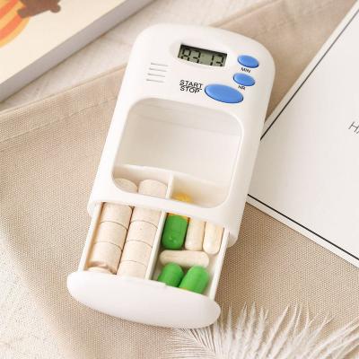 China 2 compartments/plastic pill box shape case with alarm timer, one day pill box/organizer ST5915 for sale