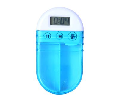 China 2 Compartments/Box Shape Plastic Pill Case with Alarm Timer, One Day Pill Box/Organizer ST5267 for sale