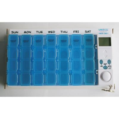 China 28 Compartments/Box Plastic Pill Shape Case with Alarm Timer, One Day Pill Box/Organizer, Weekly ST5916 for sale