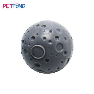 China Viable Moon Planet TPR Rubber Dog Chew Treat Dispensing Squeaky Pet Toy for sale