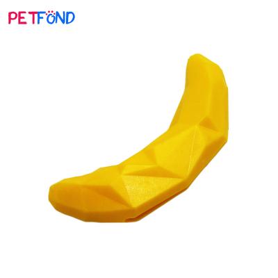 China Viable Soft Rubber Banana TPR Treat Fruit Dog Chew Dispensing Toy for sale