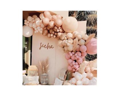 China Toy 158pcs Layer of Gift Double Blush Pink Apricot Balloon Baby Shower Decor Garland Kit Wedding Decoration Doubled Sage Bare Balloon Arch for sale