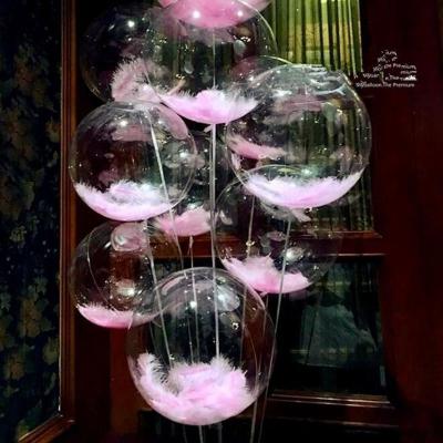 China Promotional Bobo Balloons Feather Transparent Helium Balloons DIY Toy Wedding Birthday Party Decoration PVC Balloon Gifts Christmas Deco for sale