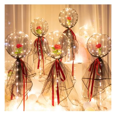 China Promotional Toy Bobo Balloons With Lights And Roses Factory Wholesale High Quality Christmas Party for sale