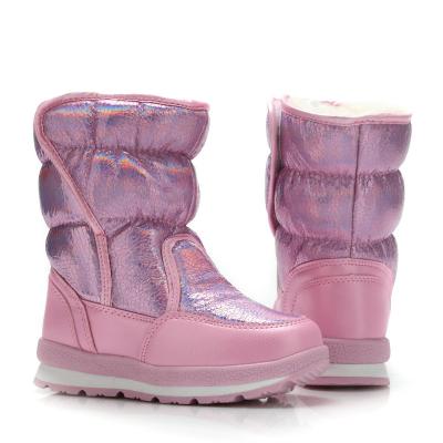 China Thermal Hot Selling Non-slip Fur Winter Pink Warm Snow Boots Shoes For Kids Children for sale