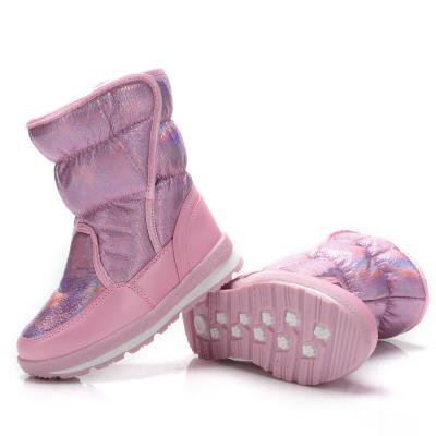 China Thermal 2020 Fashion Kids Non-slip Kids Lace Up Warm Fur Snow Boots For Winter for sale