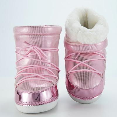 China 2020 new thermal thick soles winter soft and non slip wool warm cotton moon pink boots for women for sale