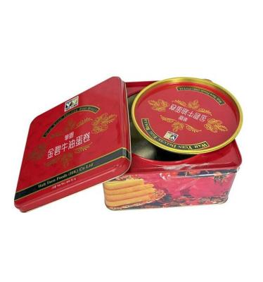 China Square Food Grade Tin Box With Doubles Insert Lid Lids For Chinese Nuggets Packaging for sale