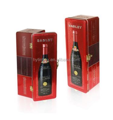 China Recycled Materials Shape Rectangular Wine Use Red Wine Whiskey Vodka Gift Metal Tin Packaging Box for sale