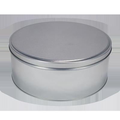 China Recycled Materials Silver Food Grade Large Single Round Cake Tin Box Bakery Box Dia268 H106 Mm for sale