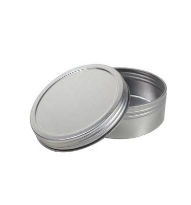 China With 4oz (120grams) Silver Single Seamless Round Screw Cap Candle Tin Container With Twist Cap Screw Lid for sale