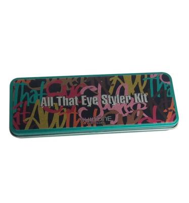 China With rectangular mirror make up tin box with EVA and mirror for eye styler kit and eyeshadow for sale