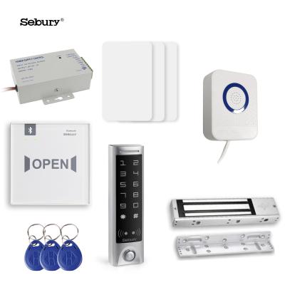 China Sebury DIY 125KHz Rfid Keypad Access Control System Kit Electronic Magnetic Door Lock System Kit Power 6pcs Keys Energy for sale